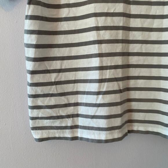 ATM Anthony Thomas Melillo Gray White Stripe Cropped T-Shirt Cotton size Small - Picture 4 of 8